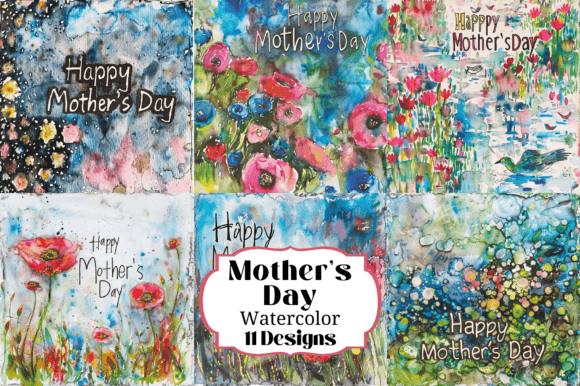 11 Mother's Day Watercolor Backgrounds: Creative Digital Assets