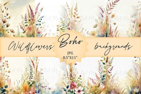 8 Boho Wildflowers Backgrounds: Your Free-Spirited Design Toolkit