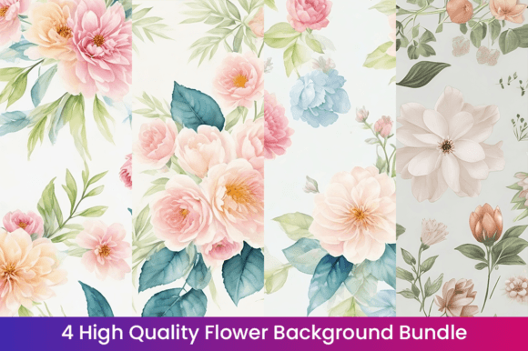 8 Watercolor Flowers Summer Backgrounds: A Designer's Floral Toolkit