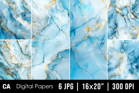 Abstract Blue Marble Texture Backgrounds for Creative Projects