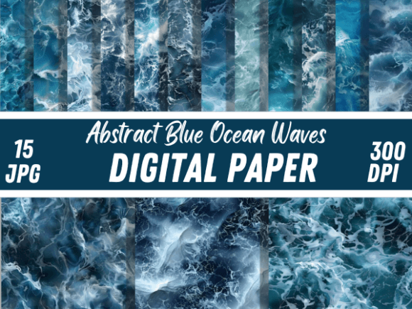 Abstract Blue Ocean Waves: A Designer's Guide to This Serene Digital Asset