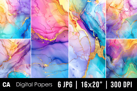 Abstract Rainbow Marble Backgrounds: Your Creative Canvas