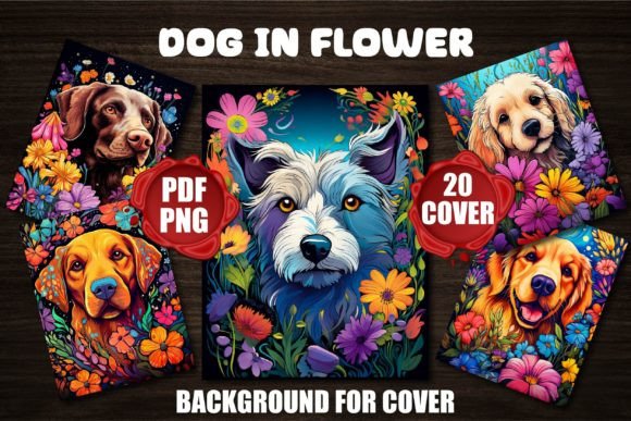 Designing with Heart: Dog in Flower Backgrounds for Covers