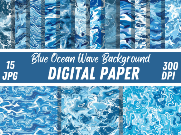 Dive into Design: The Allure of Blue Ocean Waves Paper Backgrounds