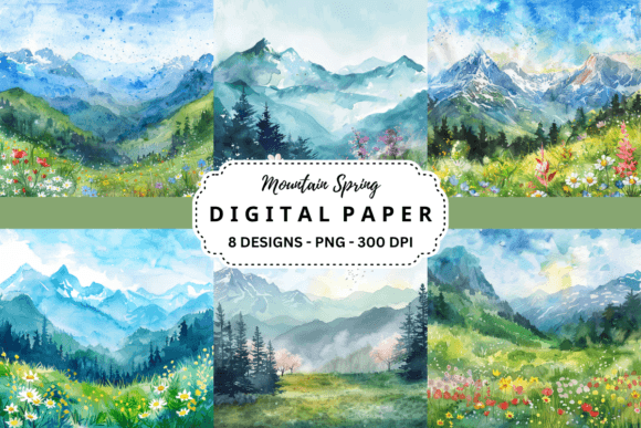 Elevate Your Projects with Mountain Spring Backgrounds