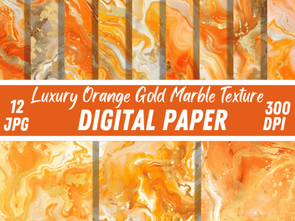 Luxury Orange & Gold Marble Backgrounds: Elevate Your Projects