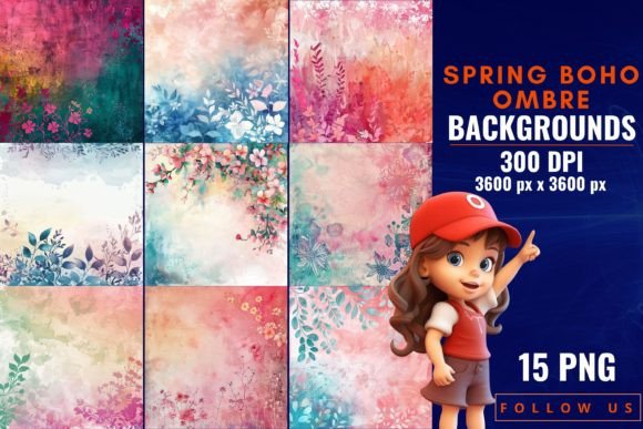 Spring Boho Ombre Backgrounds: A Fresh Canvas for Creative Projects