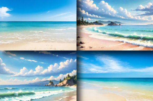 Summer Beach Scene Landscape Backgrounds: Your Design Escape