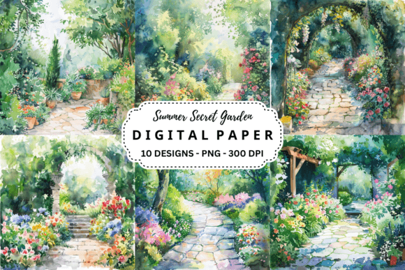 Summer Secret Garden Backgrounds: A Lush Palette for Creative Projects