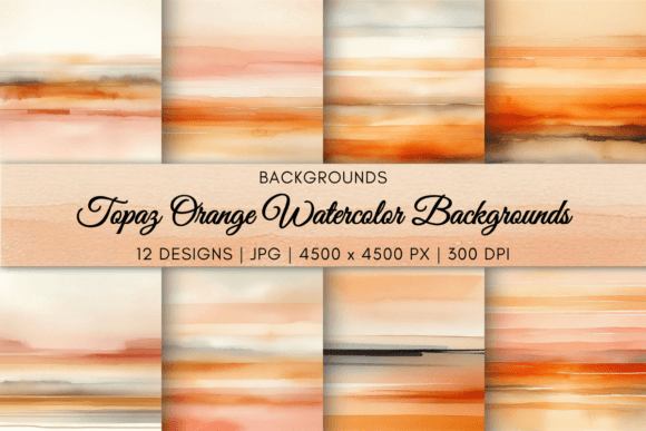 Topaz Orange Watercolor Backgrounds: A Designer's Warm Palette
