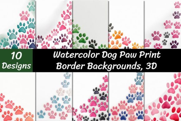 Watercolor Dog Paw Border Backgrounds: A Designer's Playful Toolkit