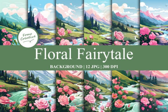 Whimsical Floral Fairytale Backgrounds for Designers